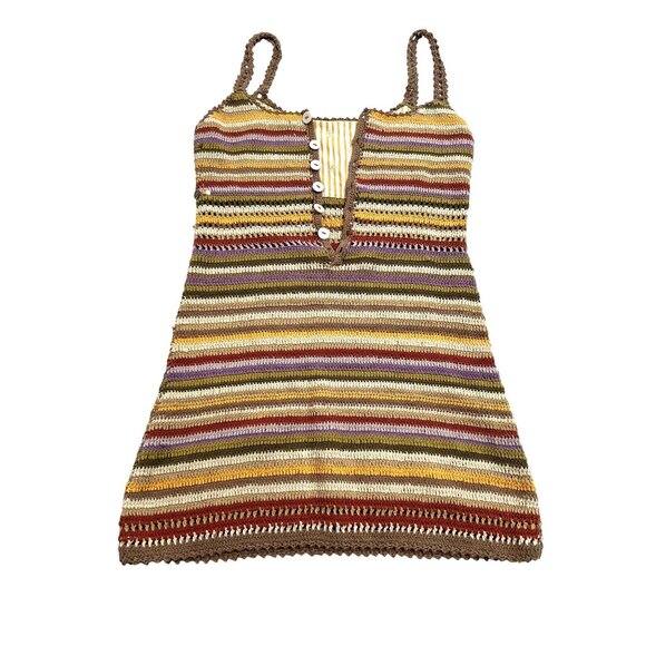 She Made Me Rahi Crochet Mini Dress in Taupe Brown - Picture 2 of 9